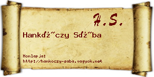 Hankóczy Sába névjegykártya